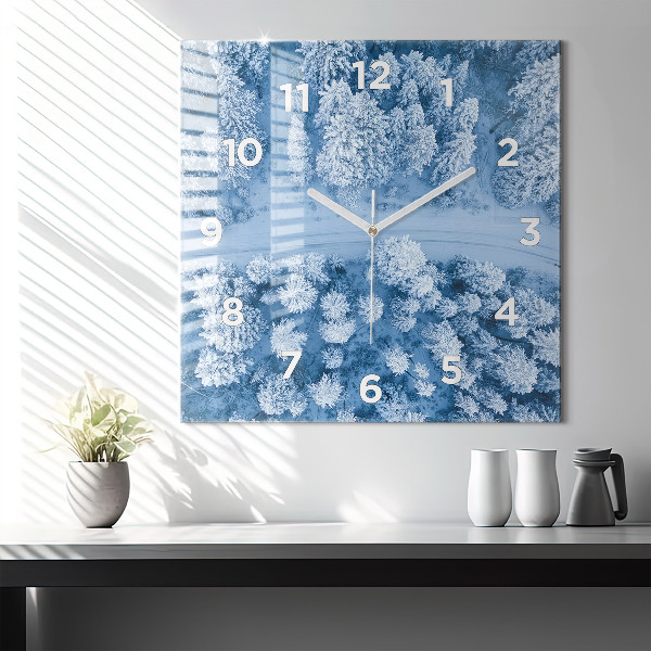 Štvorcové hodiny Les z dronu