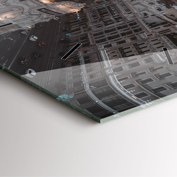 Štvorcové hodiny Mestá pri západe slnka