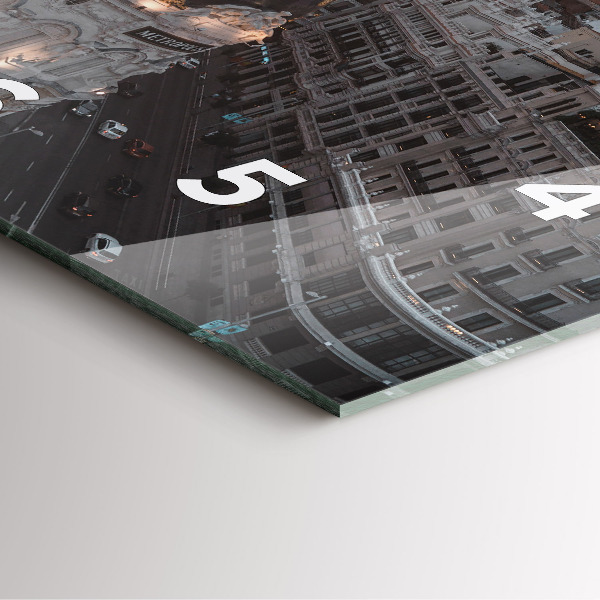 Štvorcové hodiny Mestá pri západe slnka