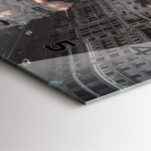 Štvorcové hodiny Mestá pri západe slnka