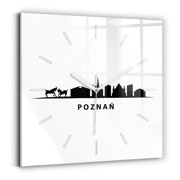 Štvorcové hodiny Panoramatická grafika Poznaň