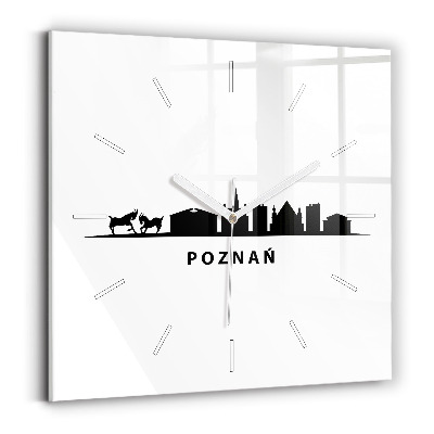 Štvorcové hodiny Panoramatická grafika Poznaň