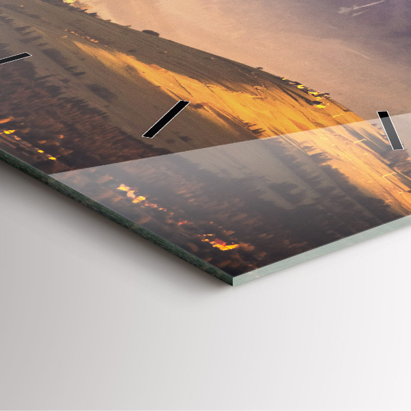 Štvorcové hodiny Zimná krajina Tatier