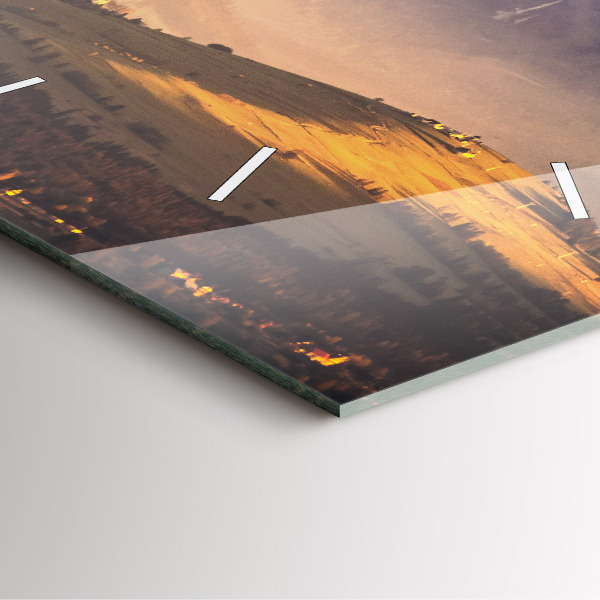 Štvorcové hodiny Zimná krajina Tatier