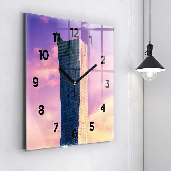 Štvorcové hodiny Mrakodrap vo Varšave