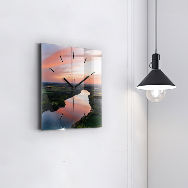 Štvorcové hodiny Pohľad na jazero