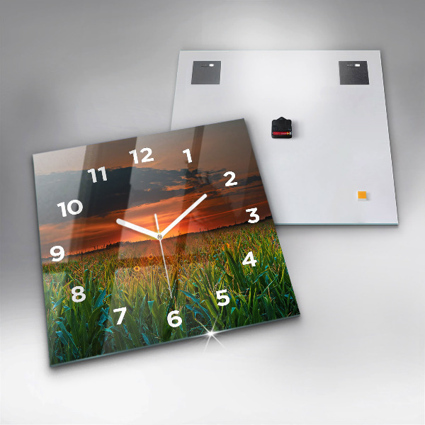 Štvorcové hodiny Slnečnice na lúke