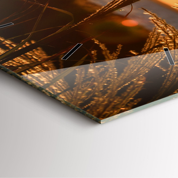 Štvorcové hodiny Pšenica na zlatom slnku