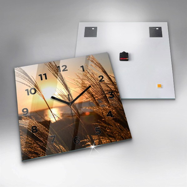 Štvorcové hodiny Pšenica na zlatom slnku