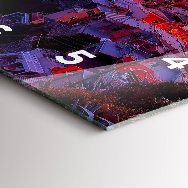 Štvorcové hodiny Domy pri jazere