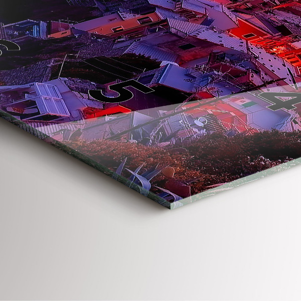 Štvorcové hodiny Domy pri jazere