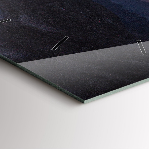 Štvorcové hodiny Hory pri západe slnka