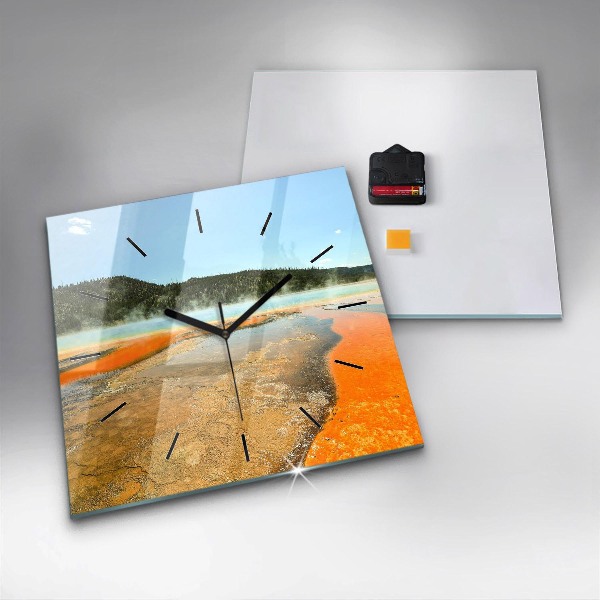 Štvorcové hodiny Jazero s horami