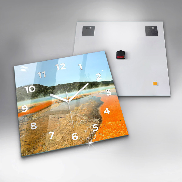 Štvorcové hodiny Jazero s horami