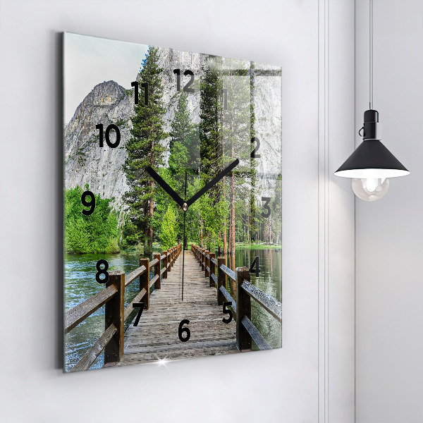 Štvorcové hodiny Yosemitský drevený most