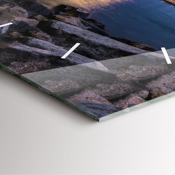 Štvorcové hodiny Skalnaté pobrežie pod mostom