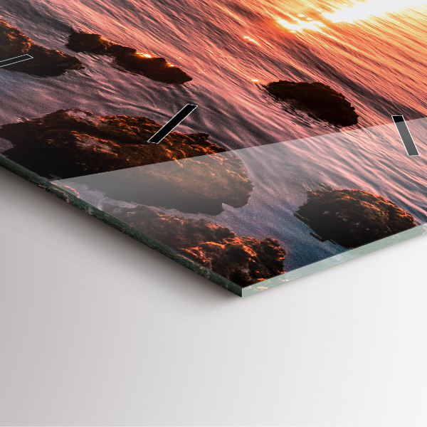 Štvorcové hodiny Skaly pri západe slnka