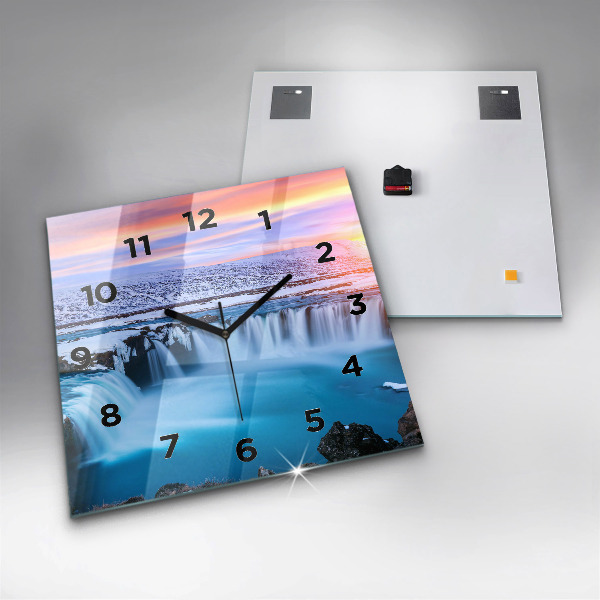 Štvorcové hodiny Vodopád Godafoss Island