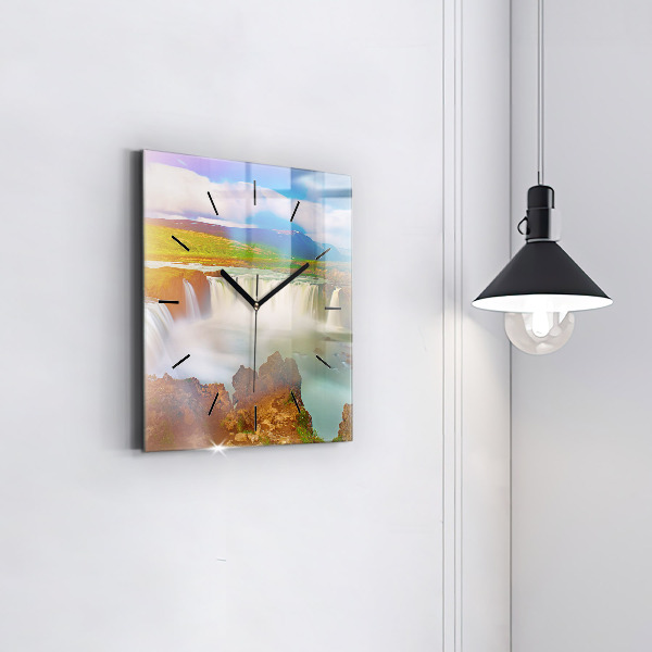 Štvorcové hodiny Godafoss na Islande