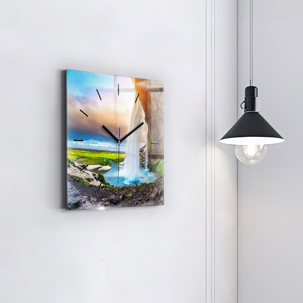 Štvorcové hodiny Vodopád na Islande