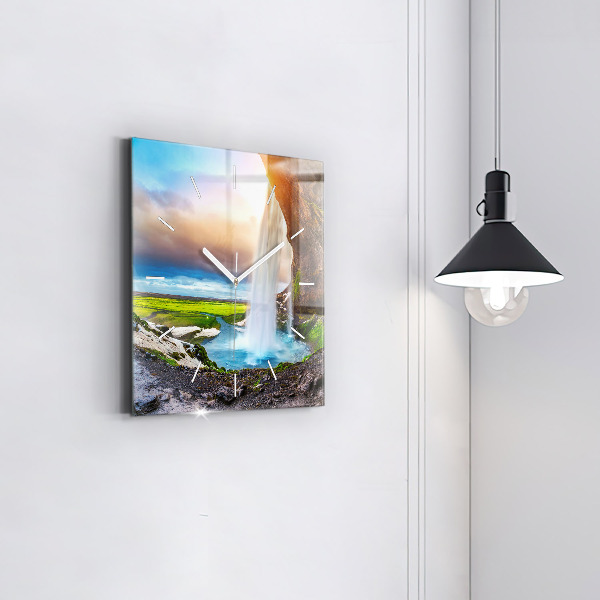 Štvorcové hodiny Vodopád na Islande