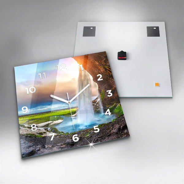 Štvorcové hodiny Vodopád na Islande