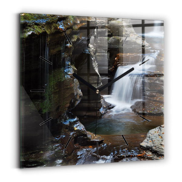 Štvorcové hodiny Vodopád a skaly Islandu