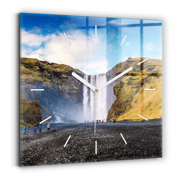 Štvorcové hodiny Vodopád na Islande