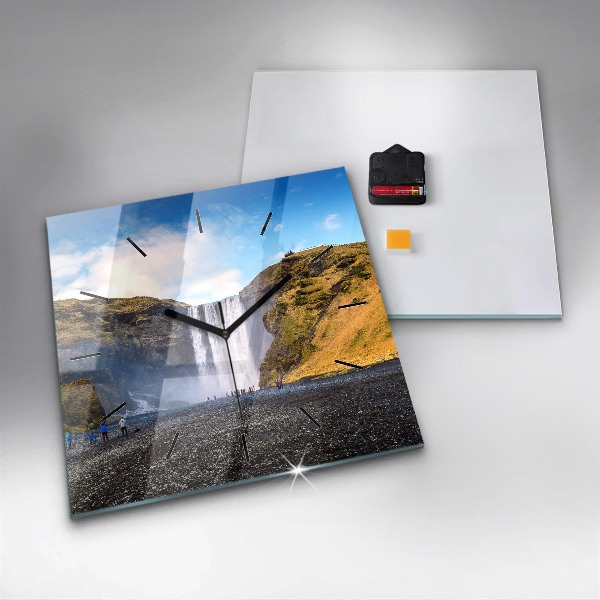 Štvorcové hodiny Vodopád na Islande