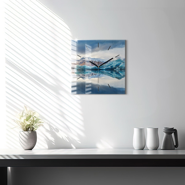 Štvorcové hodiny Islandské jazero Jokulsarlon