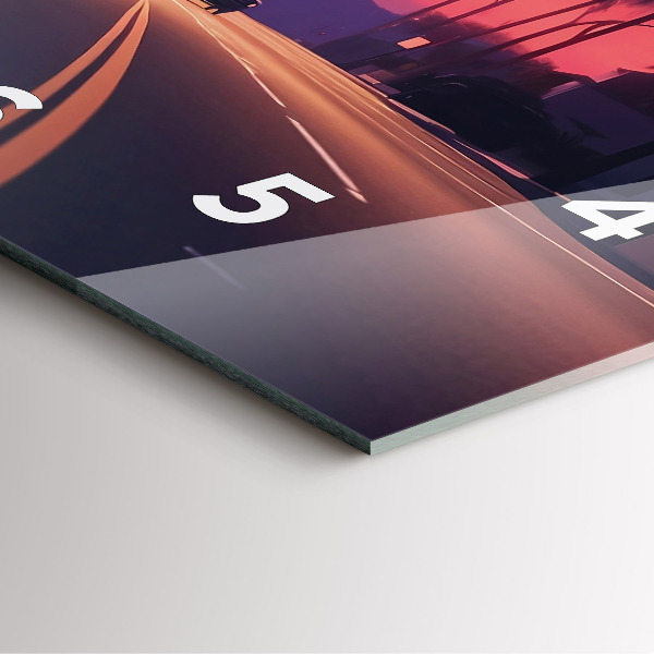 Štvorcové hodiny Západ slnka v LA