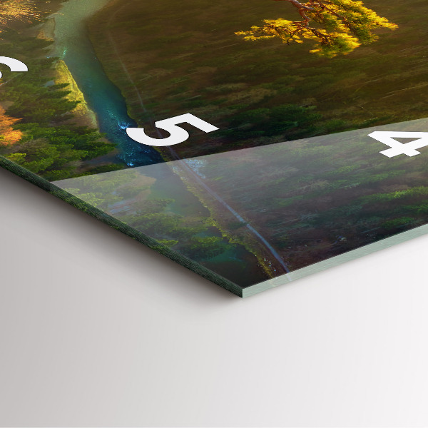 Štvorcové hodiny Západ slnka nad horami