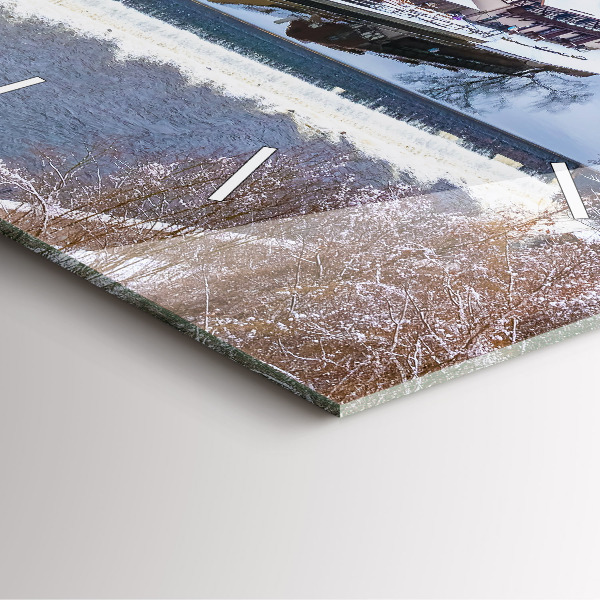 Štvorcové hodiny Panoráma mesta v zime