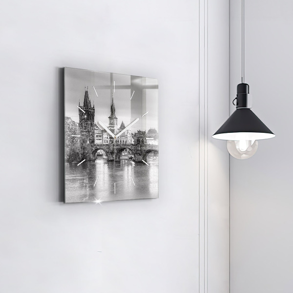 Štvorcové hodiny Karlov most v Prahe