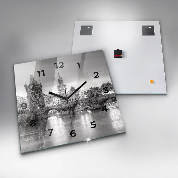 Štvorcové hodiny Karlov most v Prahe