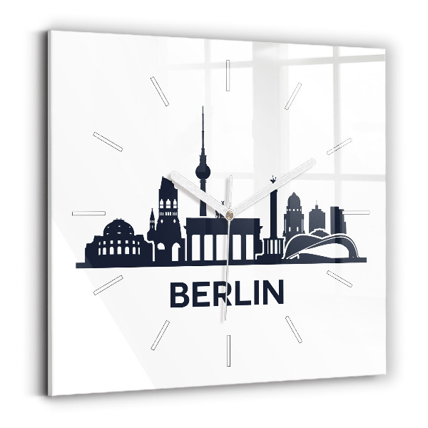 Štvorcové hodiny Ilustrácie mesta Berlín