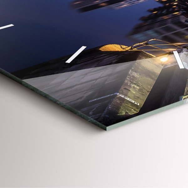 Štvorcové hodiny Mesto v noci osvetlené