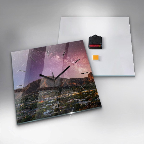 Štvorcové hodiny Horská krajina