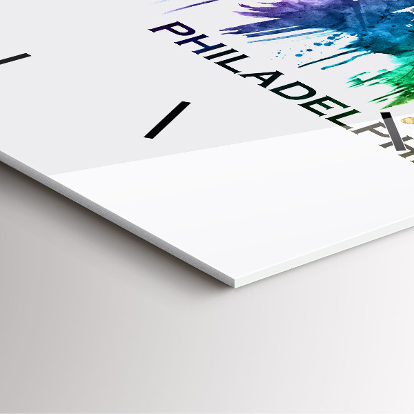 Štvorcové hodiny Farebná Philadelphia