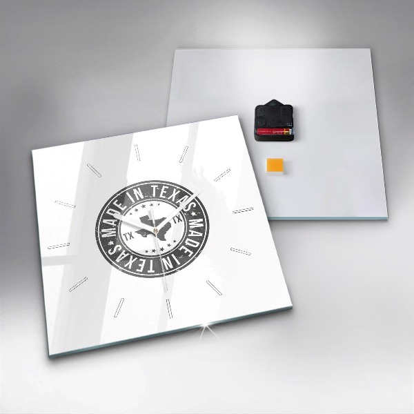 Štvorcové hodiny Texaská známka