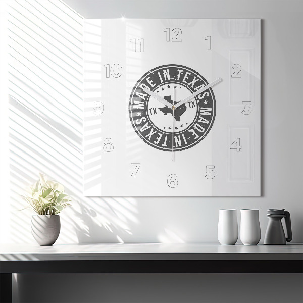 Štvorcové hodiny Texaská známka