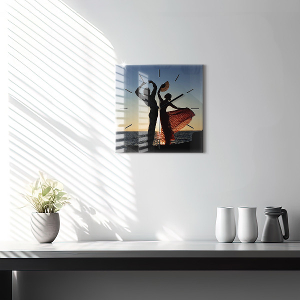 Štvorcové hodiny Španielsky tanec na mori