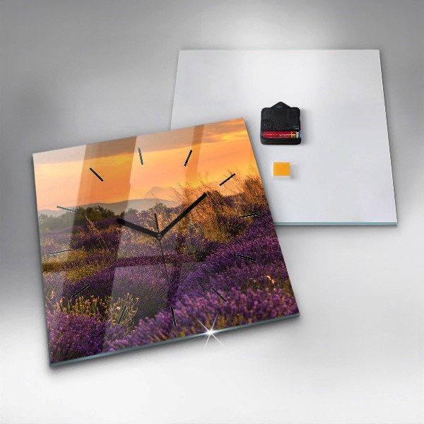 Štvorcové hodiny Levanduľová lúka Francúzsko