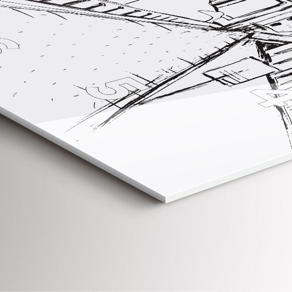 Štvorcové hodiny Kresba mesta Provence