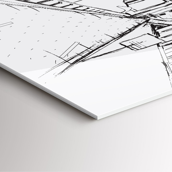 Štvorcové hodiny Kresba mesta Provence