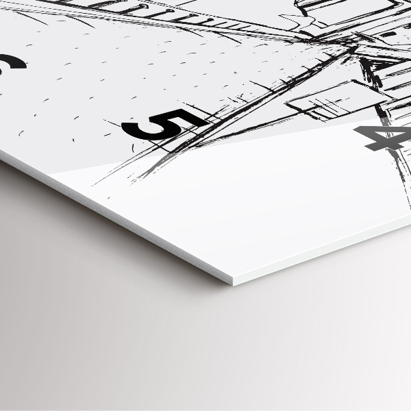 Štvorcové hodiny Kresba mesta Provence