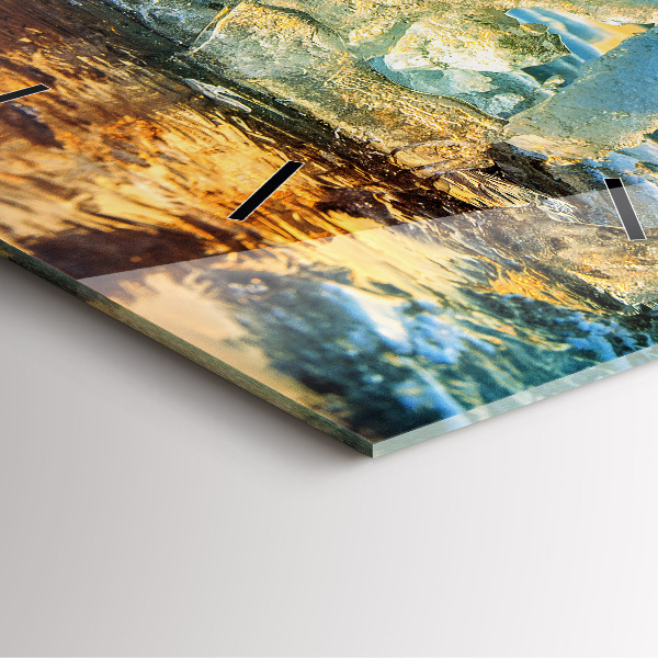 Štvorcové hodiny Hora ľadu a východ slnka