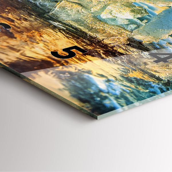 Štvorcové hodiny Hora ľadu a východ slnka