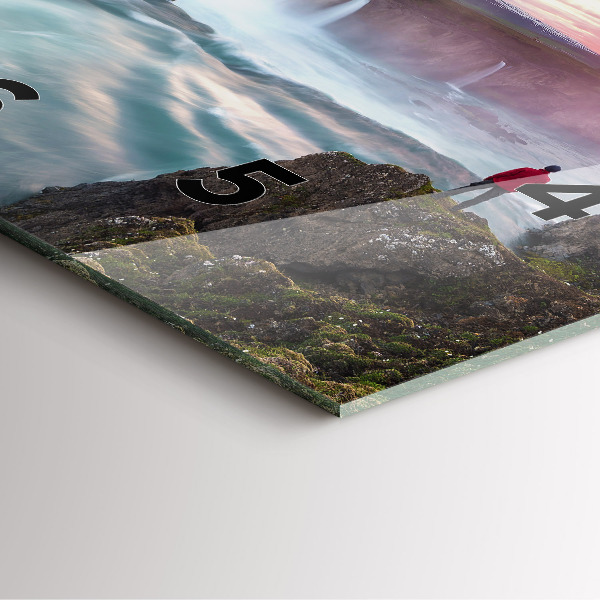 Štvorcové hodiny Krajina s vodopádom