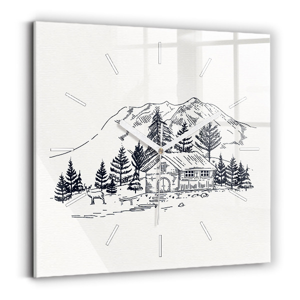 Štvorcové hodiny Kreslené mesto